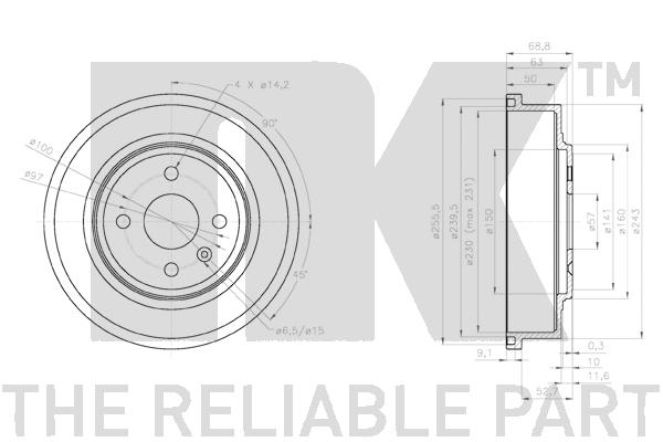 NK NKS 253626 Fékdob