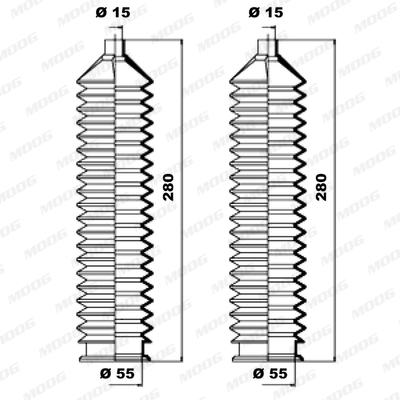 MOOG K150109 Gumiharang készlet kormányműhöz