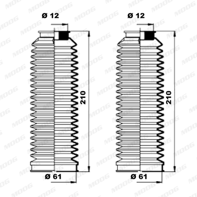 MOOG 91736 K150181 - Gumiharang készlet kormányműhöz