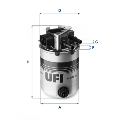 UFI 300 124 24.095.00 - Üzemanyagszűrő, gázolajszűrő, benzinszűrő