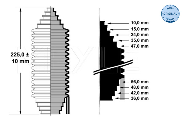 MEYLE 99-146200000 OS?ONA PRZEK?ADNI KIER. UNIWERSALNA 225MM