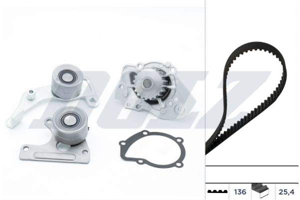 DOLZ DOLKD011 Vezérlés készlet, fogasszíj szett (szíj+görgők+vízpumpa)