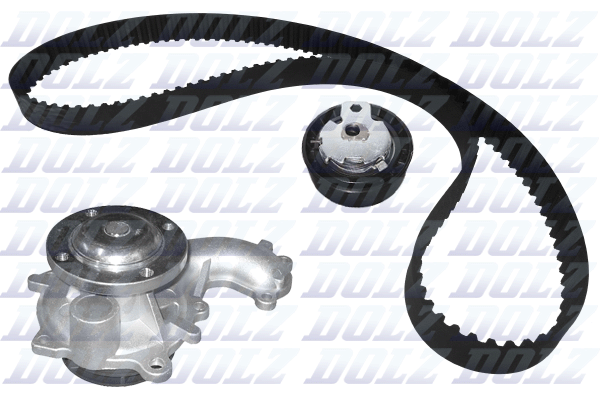 DOLZ 926 004 KD123 - Vezérlés készlet, fogasszíj szett (szíj+görgők+vízpumpa)