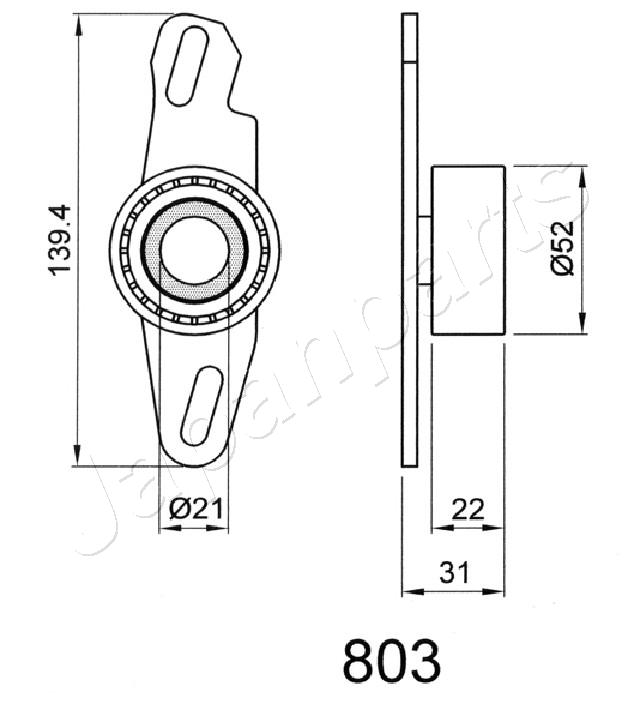 JAPANPARTS BE-803 Feszítő gőrgő fogasszíj-vezérműszíjhoz