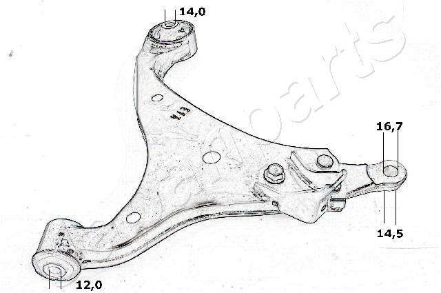 JAPANPARTS BS-K03R Lengőkar, trapézkar