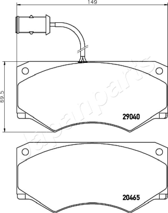 JAPANPARTS JAP PA-0232AF Fékbetét készlet, tárcsafék