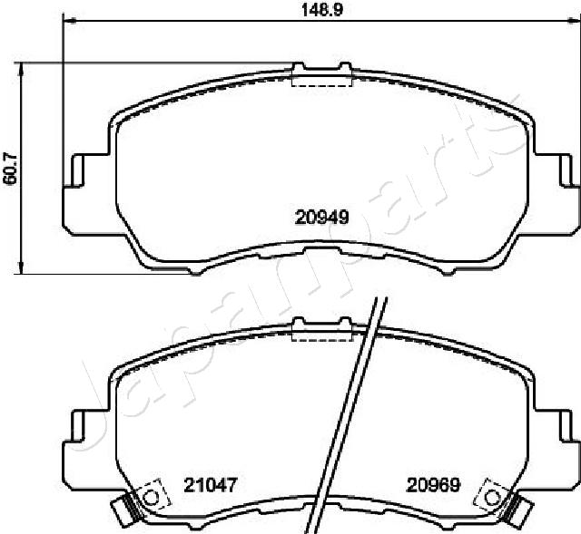 JAPANPARTS 414533 PA-533AF - Fékbetét