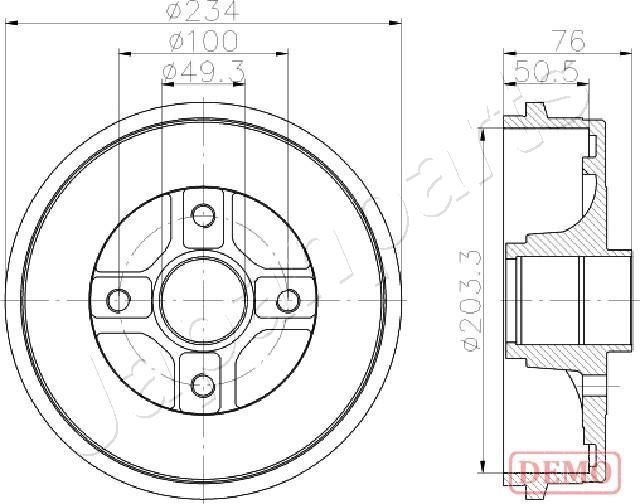 JAPANPARTS JAP TA-0710C FÉKDOB 1020230