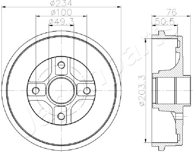 JAPANPARTS JAP TA-0710 FÉKDOB 1020230