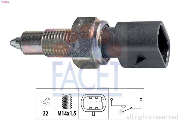 FACET FAC7.6038 Tolatólámpa kapcsoló, érzékelő, gomba ház