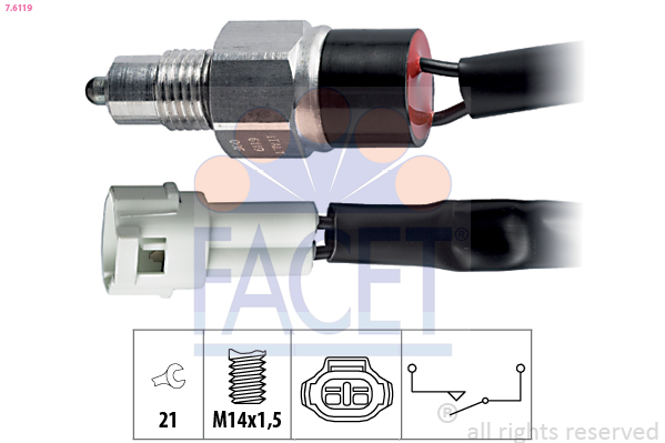 FACET 7.6119 Tolatólámpa kapcsoló, érzékelő, gomba ház