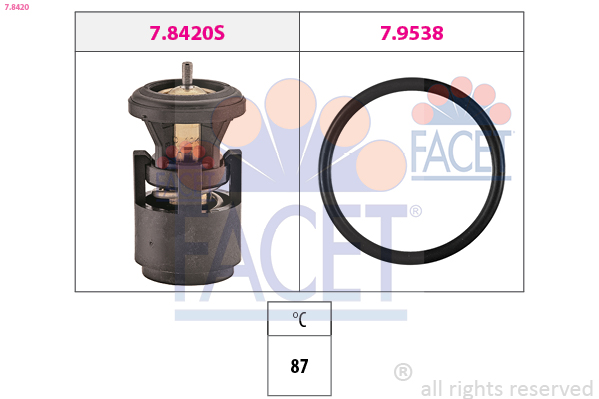 FACET 7.8420 Termosztát, termosztátház hűtőrendszerhez