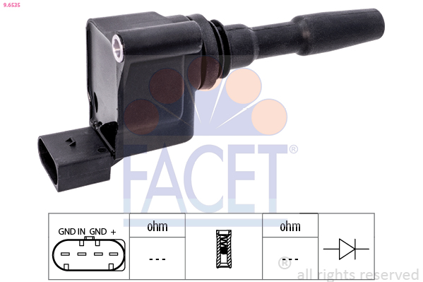 FACET FAC9.6535 Gyújtótekercs, gyújtótrafó