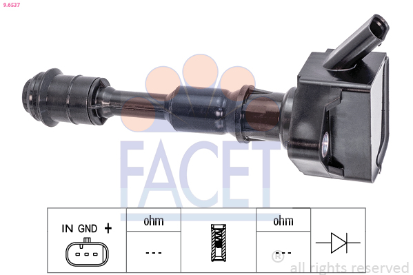 FACET FAC9.6537 Gyújtótekercs, gyújtótrafó