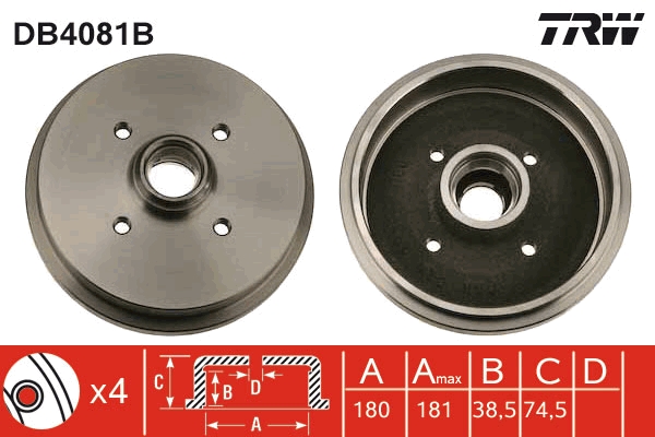 TRW LUCDB4081B fékdob