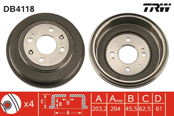 TRW LUCDB4118 fékdob