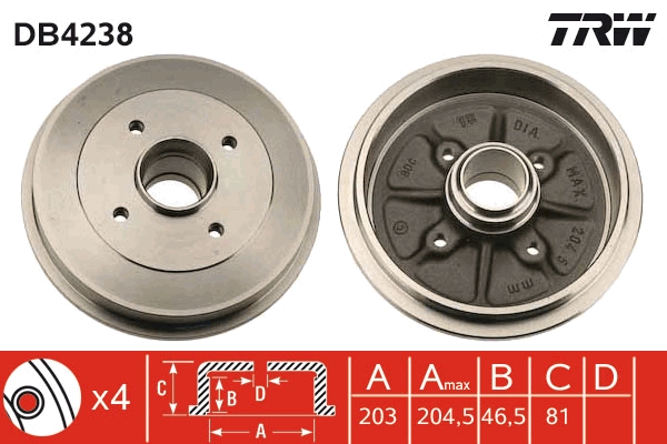 TRW DB4238 TRW fékdob