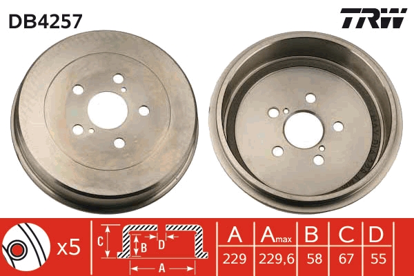 TRW DB4257 TRW fékdob