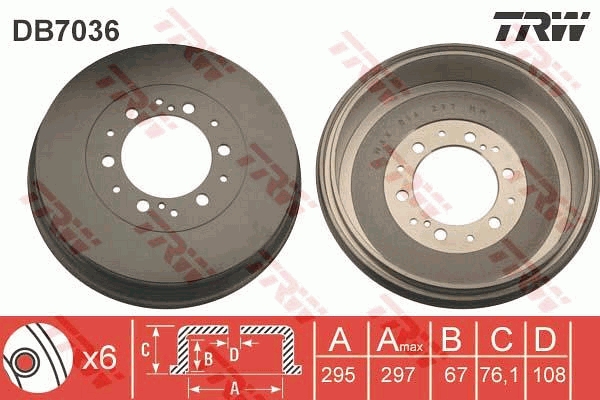 TRW DB7036 Fékdob