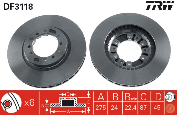 KROTTENDORF KRO-BD3118 Féktárcsa