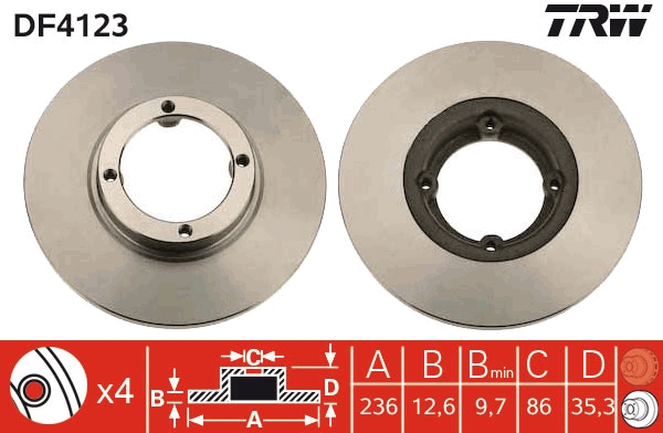 KROTTENDORF KRO-BD4123 Féktárcsa