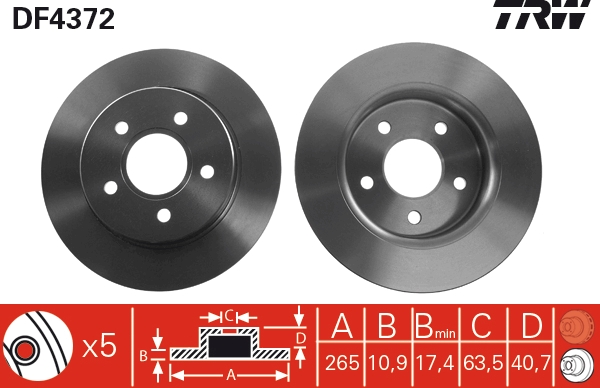 KROTTENDORF KRO-BD4372 Féktárcsa