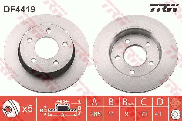 TRW  DF4419 - Féktárcsa