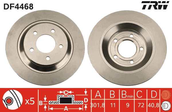 KROTTENDORF KRO-BD4468 Féktárcsa