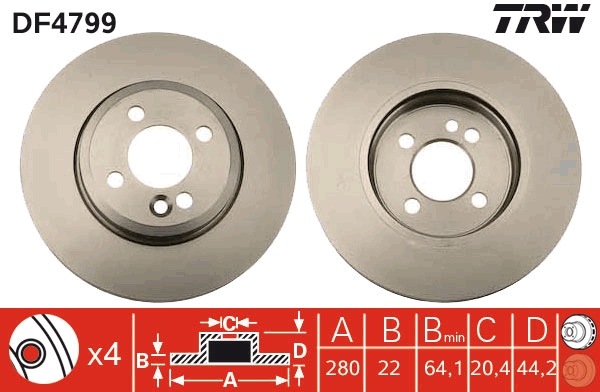 KROTTENDORF KRO-BD4799 Féktárcsa