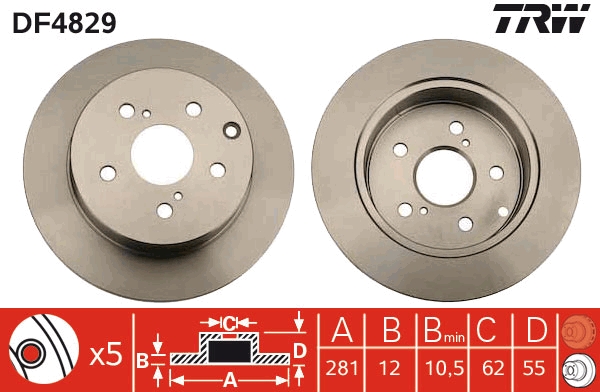 KROTTENDORF KRO-BD4829 Féktárcsa