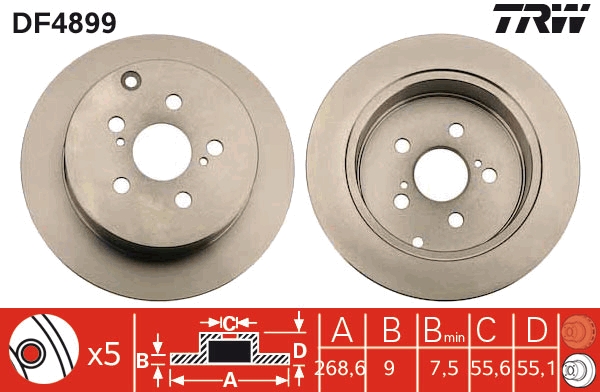 KROTTENDORF KRO-BD4899 Féktárcsa