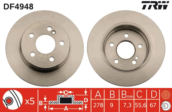 KROTTENDORF KRO-BD4948 Féktárcsa