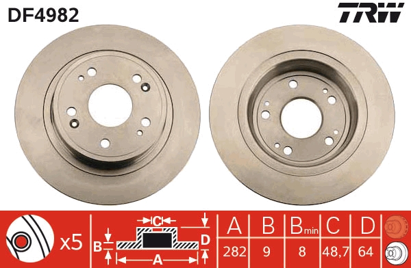 KROTTENDORF KRO-BD4982 Féktárcsa