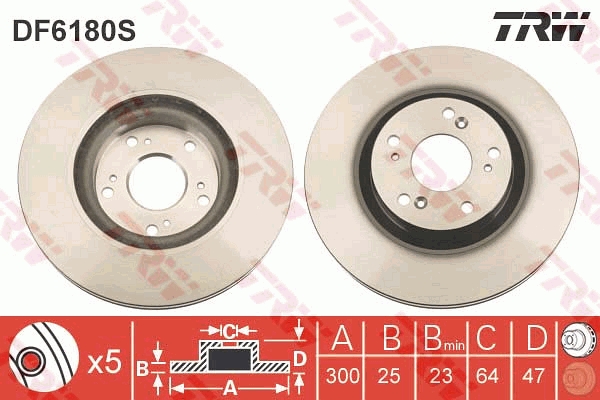 TRW DF6180S Féktárcsa