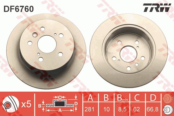 TRW LUCDF6760 féktárcsa