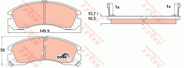 TRW GDB1126 Fékbetét készlet, tárcsafék