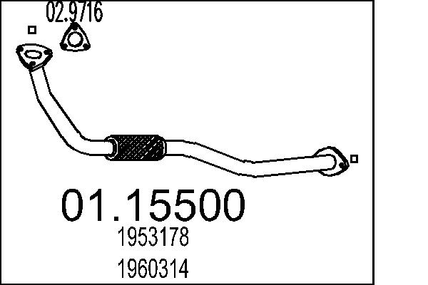MTS K1550 Kipufogó cső