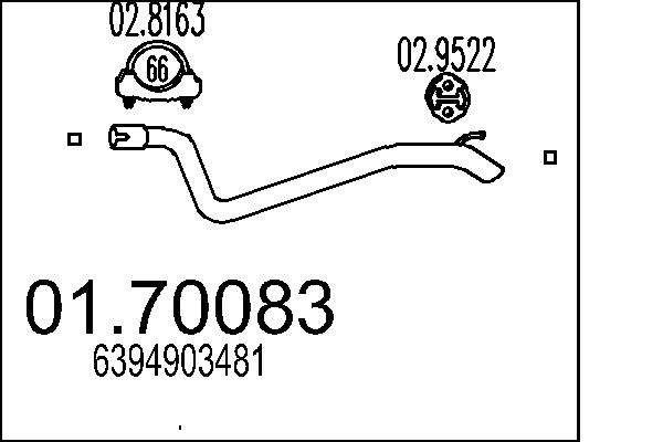 MTS K70083 Kipufogó cső