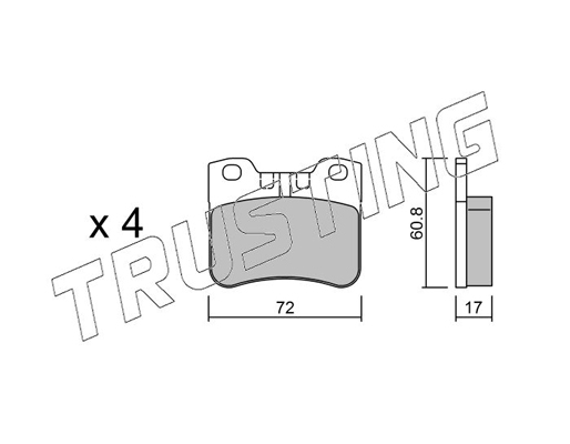 TRUSTING 062.2 Fékbetét készlet, tárcsafék