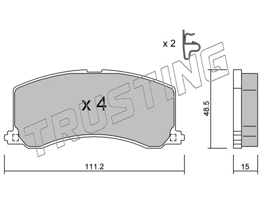 TRUSTING 257.0 Fékbetét készlet, tárcsafék