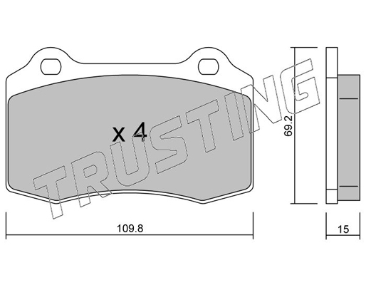 TRUSTING 260.2 Fékbetét készlet, tárcsafék