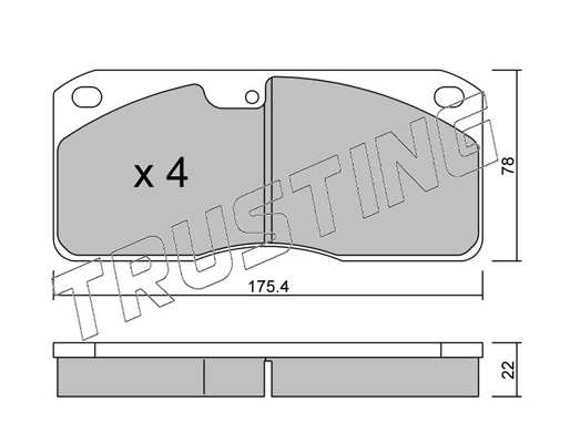 TRUSTING 279.0 Fékbetét készlet, tárcsafék