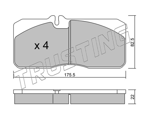 TRUSTING 280.0 Fékbetét készlet, tárcsafék