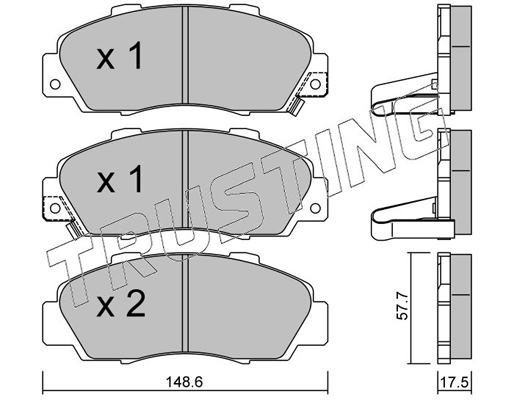 TRUSTING 307.0 Fékbetét készlet, tárcsafék