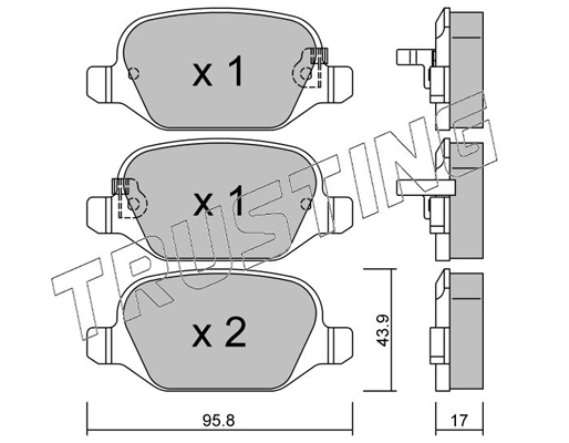 TRUSTING 333.4 Fékbetét készlet, tárcsafék