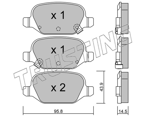 TRUSTING 333.5 Fékbetét készlet, tárcsafék