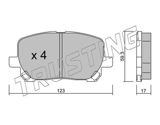 TRUSTING 442.0 Fékbetét készlet, tárcsafék