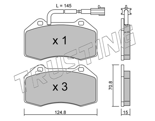 TRUSTING 667.1 Fékbetét készlet, tárcsafék