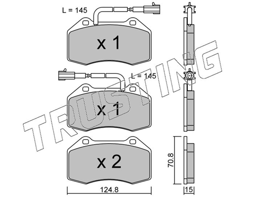 TRUSTING 667.2 Fékbetét készlet, tárcsafék