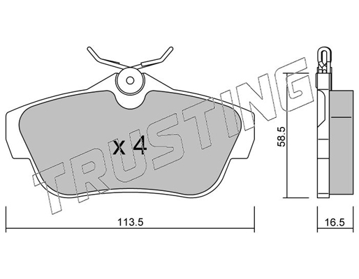 TRUSTING 728.0 Fékbetét készlet, tárcsafék